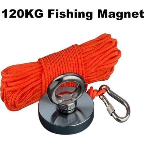 Мощный Неодимовый Магнит Super Imanes N52, 120-150 кг, магниты для восстановления отверстий, магнит для морской рыбалки, магнитный материал с веревкой 10 м