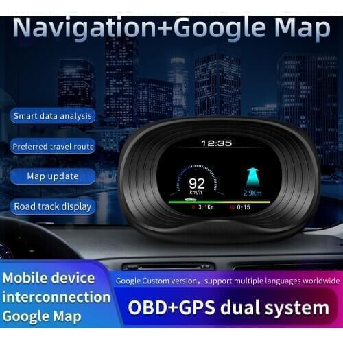 Автомобильный проектор WiiYii P20, 2 в 1, HUD, GPS-навигатор, OBD2, сканер бортовой компьютер, Bluetooth, живой GPS-навигатор, спидометр