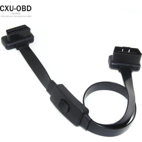 16-контактный кабель-удлинитель OBD с переключателем для включения/выключения для всех автомобилей, диагностический разъем OBD2 для ELM327, 60 см