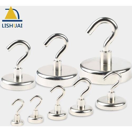 Сильный магнитный мини-крючок LISHUAI, круглая вешалка, супермощные неодимовые магниты, привязанные к стене, для дома, кухни