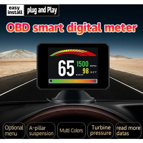 Дисплей на лобовое стекло WiiYii P16 HUD, Автомобильный дисплей с цифровым дисплеем температуры воды и расхода топлива, проектор скорости, Датчик OBD