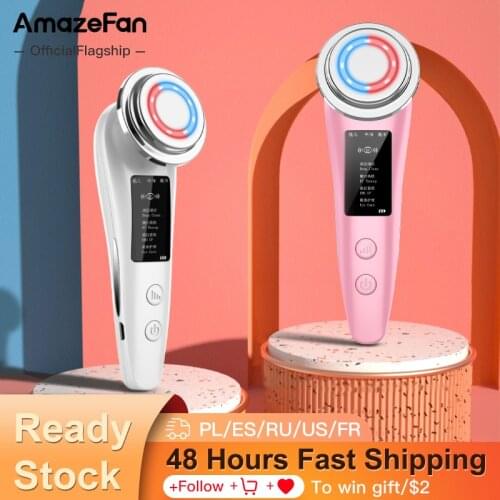 AmazeFan 4in1RF и телефон, радио, мезотерапия, Электропорация, лифтинг, красота, светодиодсветодиодный подсветка, омоложение кожи лица, удаление морщин, радиочастота