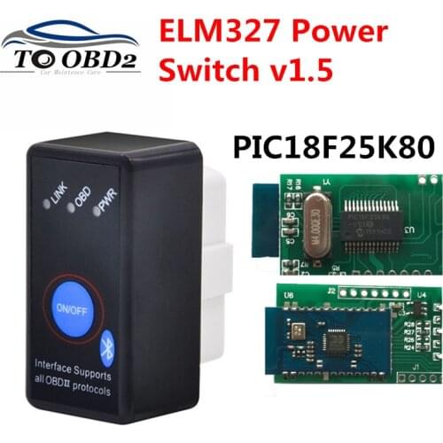 V1.5 мини ELM327 Bluetooth в режиме включения/выключения с PIC18F25K80 чип ELM 327 версии 1,5 OBD2/OBDII для Android Крутящий момент автомобиль код Scanne