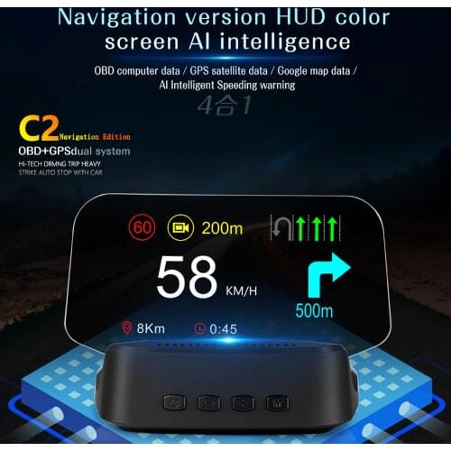 4 в 1 Автомобильный OBD HD GPS навигатор HUD head-up дисплей OBD компьютерные данные Google Map