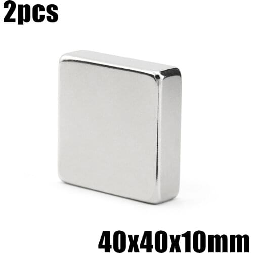 Супермощный редкоземельный блок, неодимовый магнит NdFeB N35, 2 шт., 40x40x10 мм