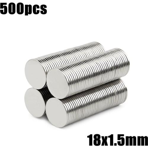 500 шт., неодимовые магниты NdFeB, 18x1,5 мм, диаметр 18*1,5 мм