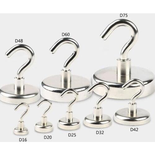 Магнитные Крючки, мощная сверхмощная неодимовая магнитная вешалка, сильный магнитный держатель для чашек, вешалка для ключей, магнитный настенный крючок