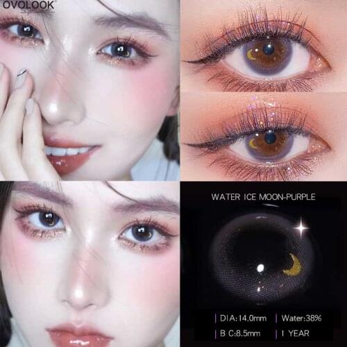 OVOLOOK-2pcs/пара, красивые линзы, цветные ed линзы для глаз, дизайн Луны, контактные линзы для глаз, цветные ed контакты, ежегодное использование