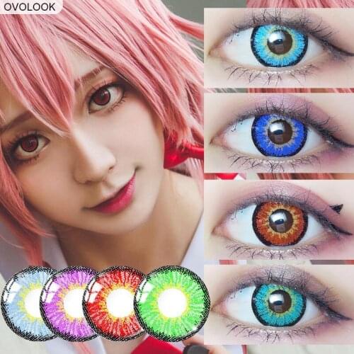 Контактные линзы ed OVOLOOK-2pcs/пара, 4 тона, цветные линзы ed для косплея, цветные линзы ed для глаз, косметика для глаз