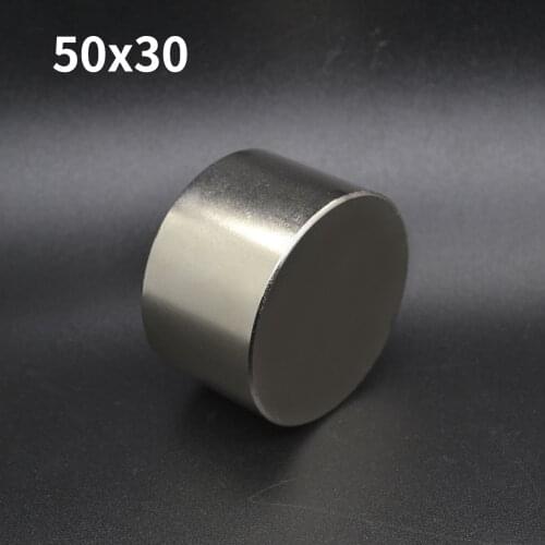 Неодимовый магнит, Круглый цилиндрический, супермощный, постоянный редкоземельный, 50 х30 мм
