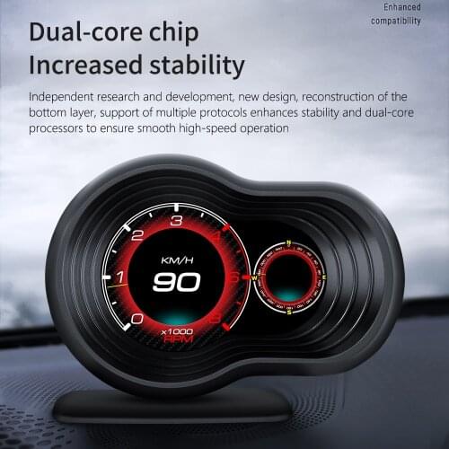 Автомобильный HUD OBD2, Автоматический Бортовой компьютер, контроль скорости с ускорением, турбо-сигнализация, индикатор на лобовом стекле, цифровой манометр, автомобильные аксессуары
