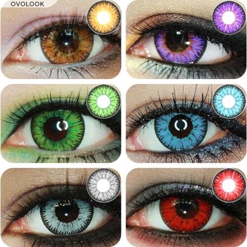 Двойные контактные линзы, 2 шт., 6 тонов, цветные линзы для глаз ed 0-800 градусов, косметика, цветные линзы для глаз, контакты для косплея