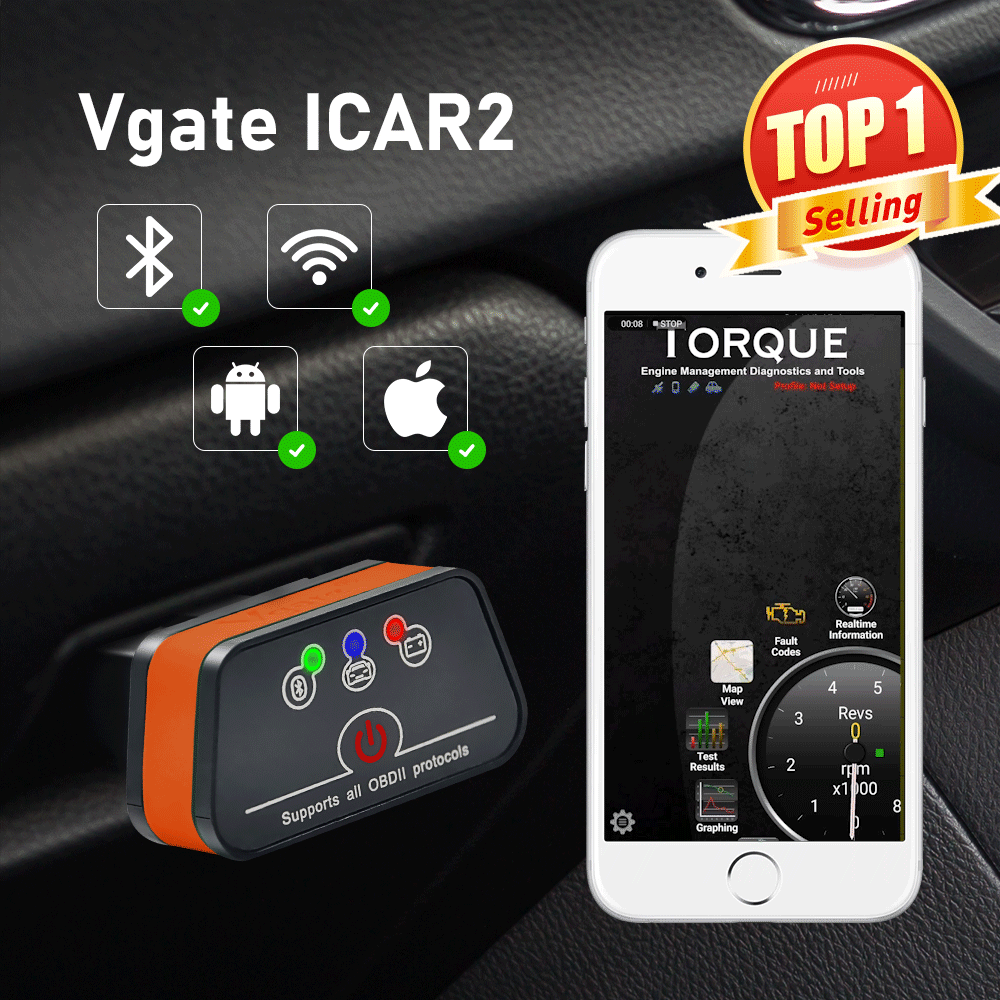 Vgate iCar2 ELM327 Bluetooth-сканер obd2 elm 327 V2.1 obd 2 wifi icar 2 автоматический диагностический сканер для Android / компьютера / IOS читатель кода