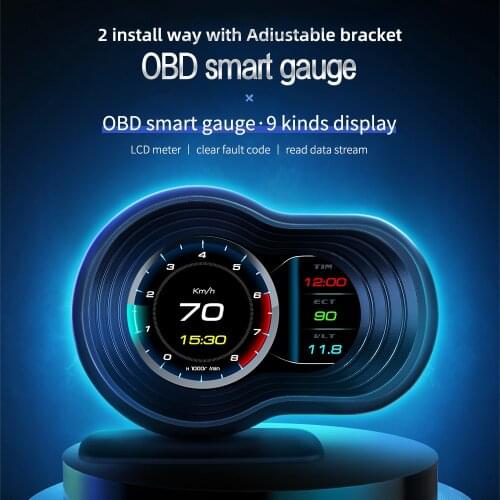 Автомобильный HUD OBD2 контроль скорости с ускорением турбо-сигнализацией дисплей на голове Цифровой Guage Автомобильный бортовой компьютер автомобильные аксессуары