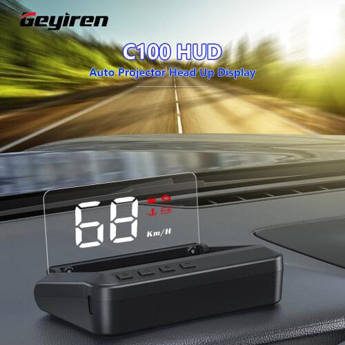 Проектор автомобильный GEYIREN C100 OBD2, проектор со спидометром и расходом топлива, бортовой компьютер