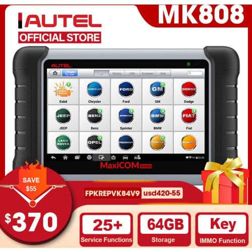 Autel MaxiCOM MK808 OBD2 сканер автомобильный диагностический инструмент OBD 2 EScaner TPMS считыватель кодов OBDII кодирование ключей CRP 909X CRP909