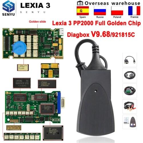 Автомобильный диагностический сканер Lexia 3, Полный Золотой чип 921815C PP2000 Diagbox V9.68 V7.83 Lexia3 для Citroen/Peugeot, OBD OBD2