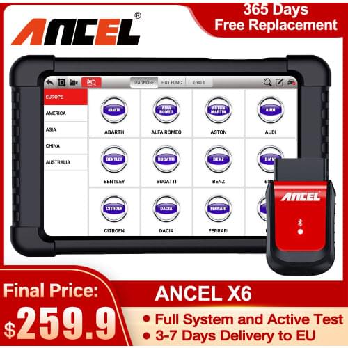 Ancel X6 OBD2 сканер Professional ABS Airbag Oil EPB DPF Reset OBD 2 автомобильный сканер считыватель кода автомобиля диагностический инструмент