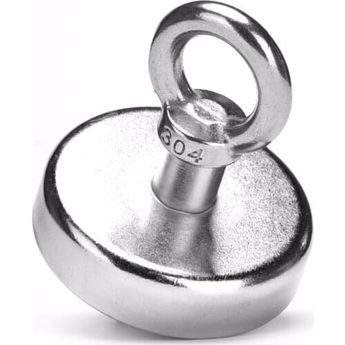 Неодимовый магнит с крючком, диаметр 60 мм, для подъема предметов из глубокой воды, держатель для охотников за сокровищами