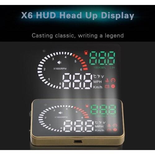 X6 3-дюймовый Автомобильный OBD2 II HUD Дисплей с повышенной скоростью сигнальная система проектор лобовое стекло авто электронная сигнализация напряжения универсальный