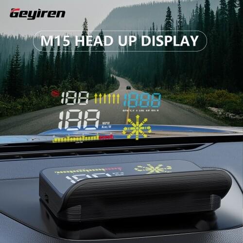 Проектор GEYIREN M15, автомобильная электроника с поддержкой OBD, спидометры, предупреПредупреждение о превышении скорости, двухрежимный проектор OBD2