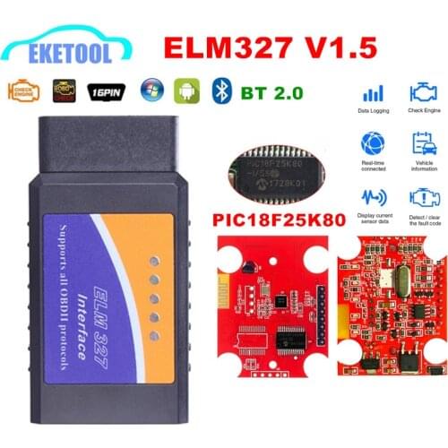 Беспроводной сканер V1.5 PIC18F25K80 ELM327, сканер с Bluetooth V1.5, поддерживает все протоколы OBD2, ELM 327 для Android