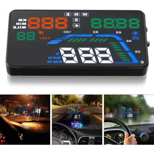 Универсальный Q7 5,5 дюймов черный авто HUD GPS дисплей спидометры превышение скорости Предупреждение приборной панели лобовое стекло проектор