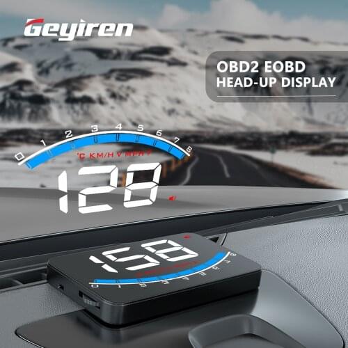 Проектор GEYIREN M6 HUD, проектор OBD2 для автомобильного стекла, цифровой спидометр, температура воды, электронные аксессуары