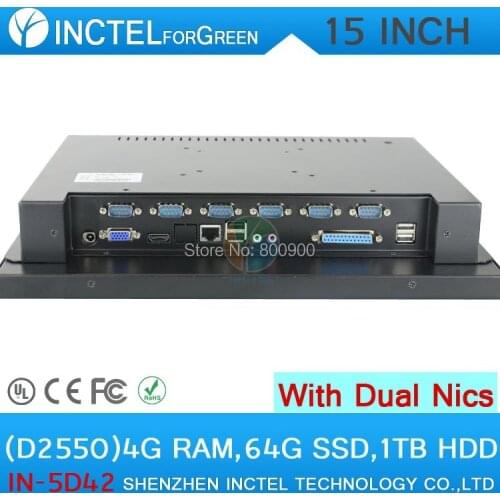 Высокое качество дешевые China15 "дюймовый intel все в одном ПК с 4G RAM 64G SSD 1 ТБ HDD