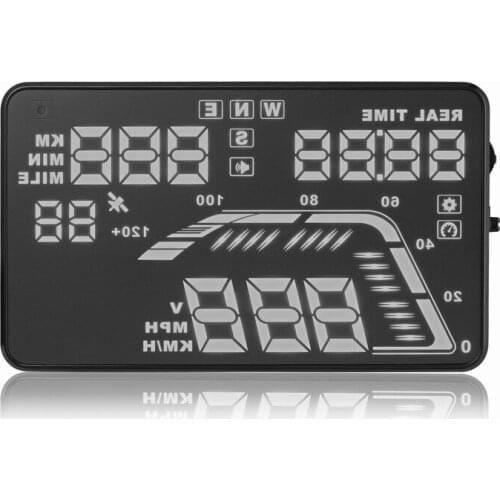KUNFINE 5,5 "многоцветный автомобильный HUD GPS дисплей спидометры превышение скорости предупреждение приборной панели лобовое стекло проектор 2 вида цветов Q7